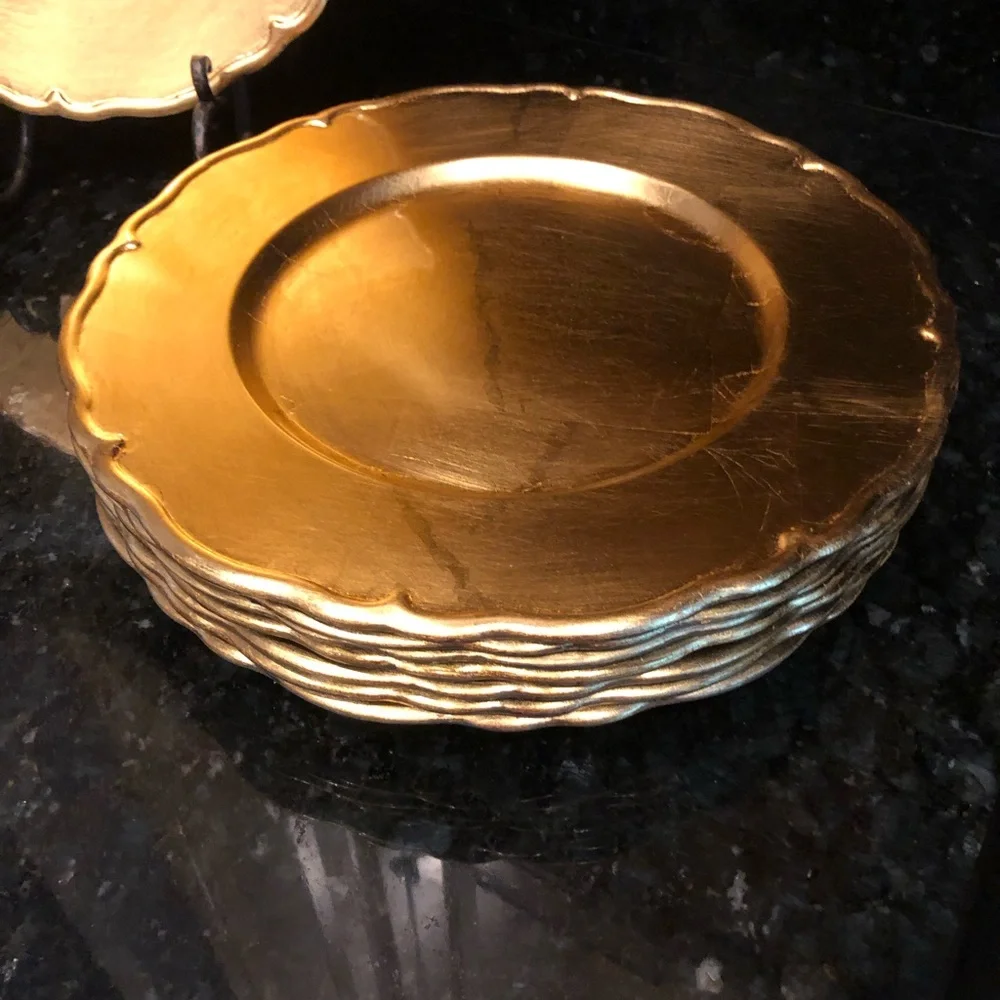Gold Decorative Charger Plate - Elegant Home Dining Accent - Picture 1 of 2